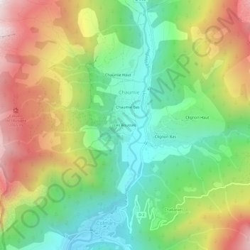 Mapa topográfico Les Rousses, altitud, relieve