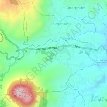 Mapa topográfico Ciaro, altitud, relieve