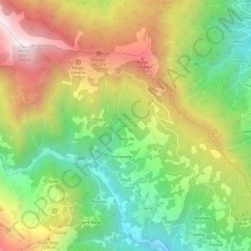 Mapa topográfico Cumin, altitud, relieve