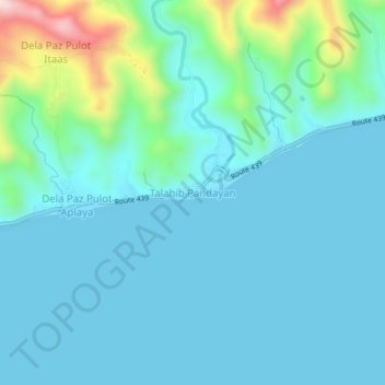 Mapa topográfico Talahib Pandayan, altitud, relieve