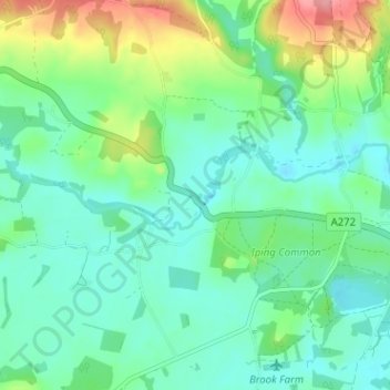 Mapa topográfico Trotton, altitud, relieve