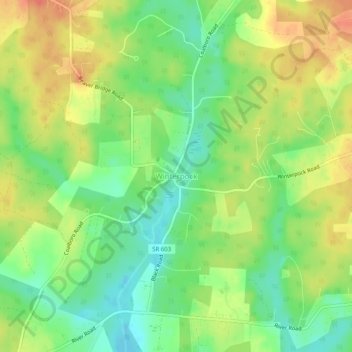 Mapa topográfico Winterpock, altitud, relieve