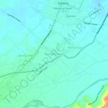 Mapa topográfico Bonfal Proper, altitud, relieve