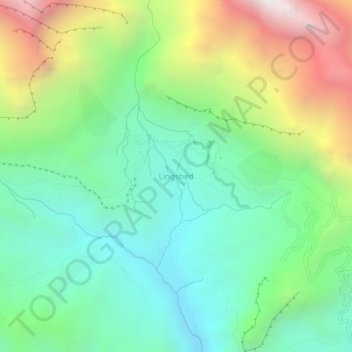 Mapa topográfico Lingshed, altitud, relieve