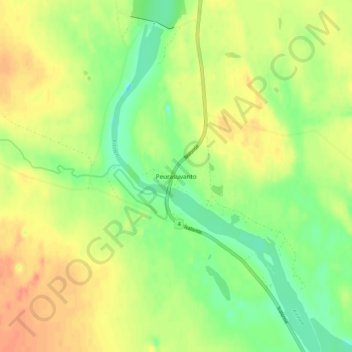 Mapa topográfico Peurasuvanto, altitud, relieve
