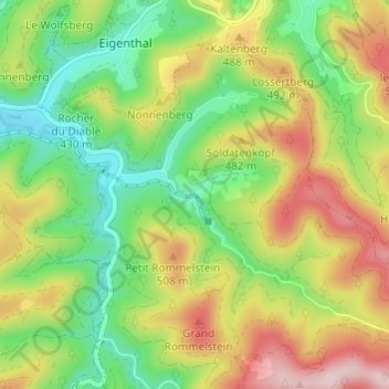 Mapa topográfico Grand Soldat, altitud, relieve