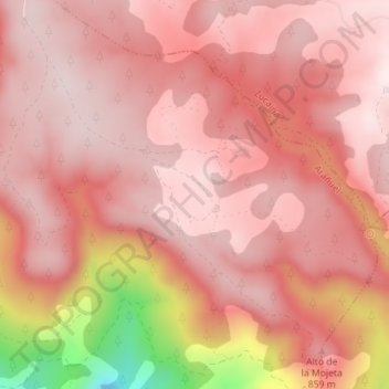 Mapa topográfico El Plano, altitud, relieve