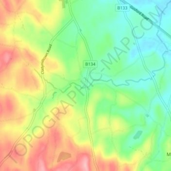 Mapa topográfico Mowhan, altitud, relieve