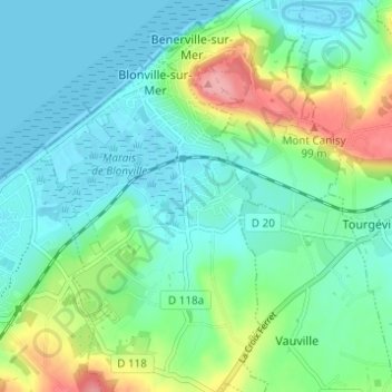 Mapa topográfico La Cinquantaine, altitud, relieve