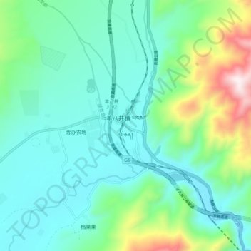 Mapa topográfico Yangbajain, altitud, relieve