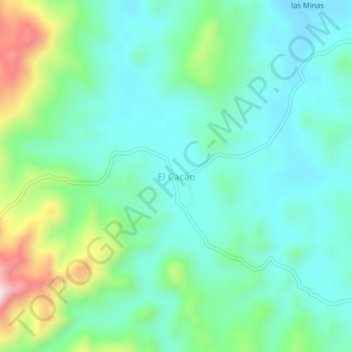 Mapa topográfico El Cacao, altitud, relieve