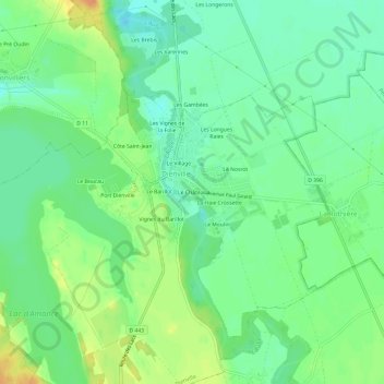 Mapa topográfico Le Château, altitud, relieve