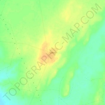 Mapa topográfico Salkha, altitud, relieve