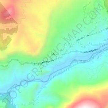 Mapa topográfico Keben, altitud, relieve