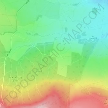Mapa topográfico East Hope, altitud, relieve