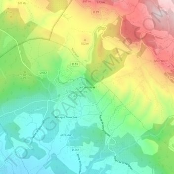 Mapa topográfico Le Colombier, altitud, relieve