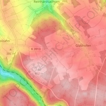 Mapa topográfico Neusaß, altitud, relieve