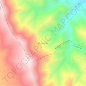 Mapa topográfico Muruhuta, altitud, relieve