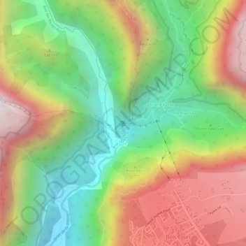 Mapa topográfico Cascade Grand Bassin, altitud, relieve