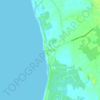 Mapa topográfico La Union, altitud, relieve