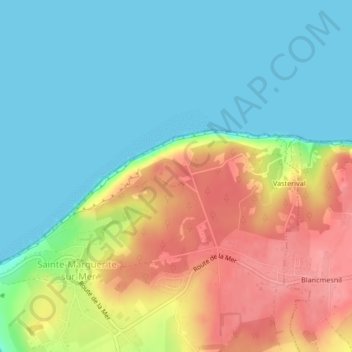 Mapa topográfico Phare d'Ailly, altitud, relieve