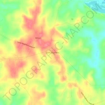 Mapa topográfico Saint Stephens, altitud, relieve