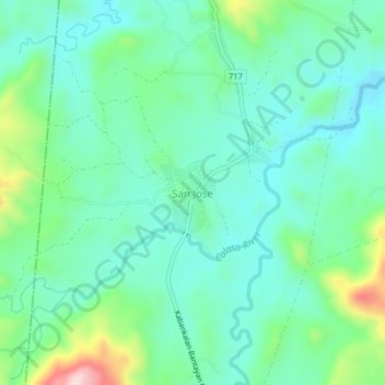 Mapa topográfico San Jose, altitud, relieve