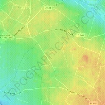 Mapa topográfico Cheval blanc, altitud, relieve