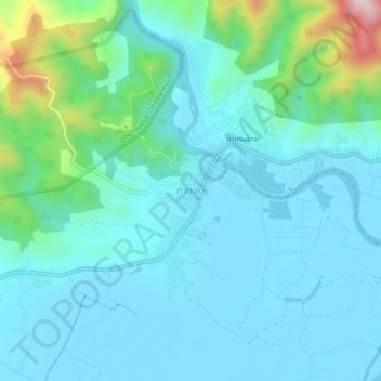 Mapa topográfico Tha Ton, altitud, relieve