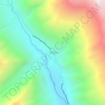 Mapa topográfico Chikka, altitud, relieve