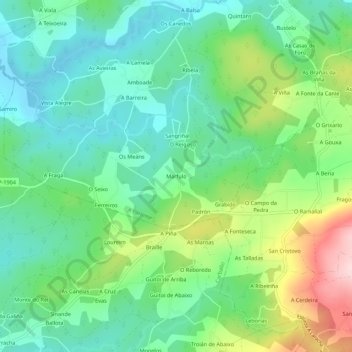 Mapa topográfico Marfulo, altitud, relieve