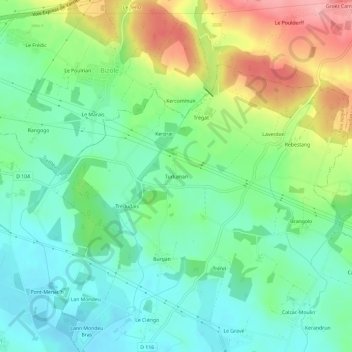 Mapa topográfico Turluman, altitud, relieve