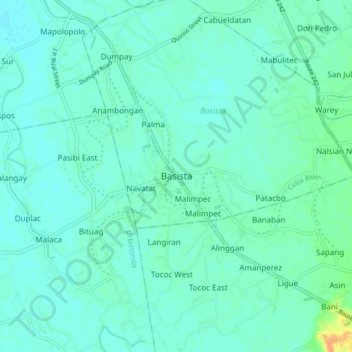 Mapa topográfico Basista, altitud, relieve