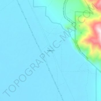 Mapa topográfico Owenyo, altitud, relieve