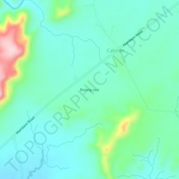 Mapa topográfico Boong-oco, altitud, relieve