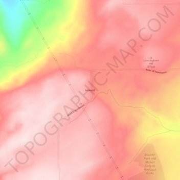 Mapa topográfico Howard, altitud, relieve