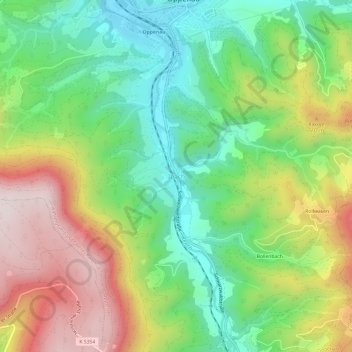 Mapa topográfico Ibach, altitud, relieve