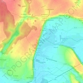 Mapa topográfico Prés de Saint-Gervais, altitud, relieve