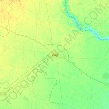 Mapa topográfico Etah, altitud, relieve