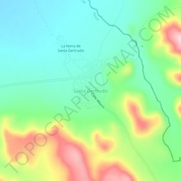 Mapa topográfico Santa Gertrudis, altitud, relieve