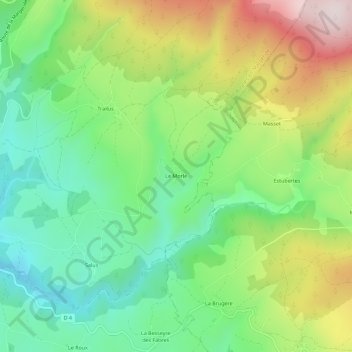 Mapa topográfico Le Morle, altitud, relieve