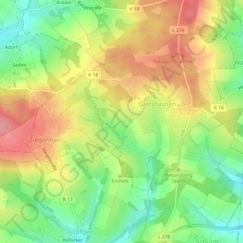 Mapa topográfico Auf dem Steimel, altitud, relieve