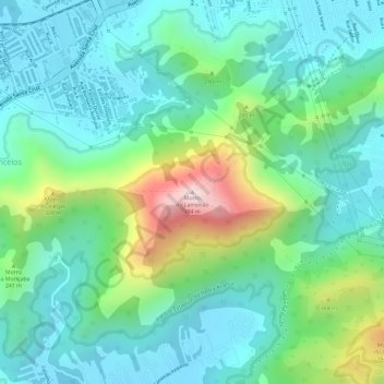 Mapa topográfico Morro do Lameirão, altitud, relieve