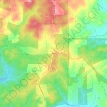 Mapa topográfico Ophir, altitud, relieve