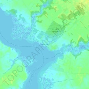 Mapa topográfico Choptank, altitud, relieve