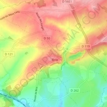 Mapa topográfico La Viennerie, altitud, relieve