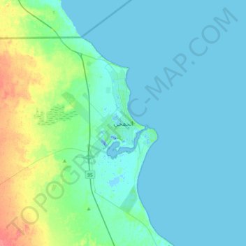 Mapa topográfico Al Khafji, altitud, relieve