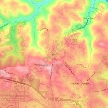Mapa topográfico Carnot, altitud, relieve