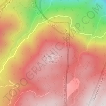 Mapa topográfico (Olympus), altitud, relieve