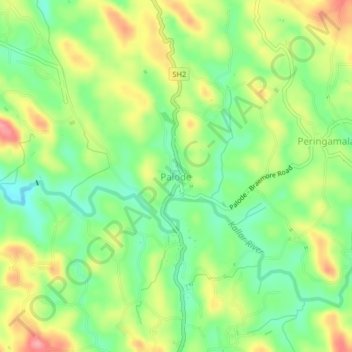 Mapa topográfico Palode, altitud, relieve